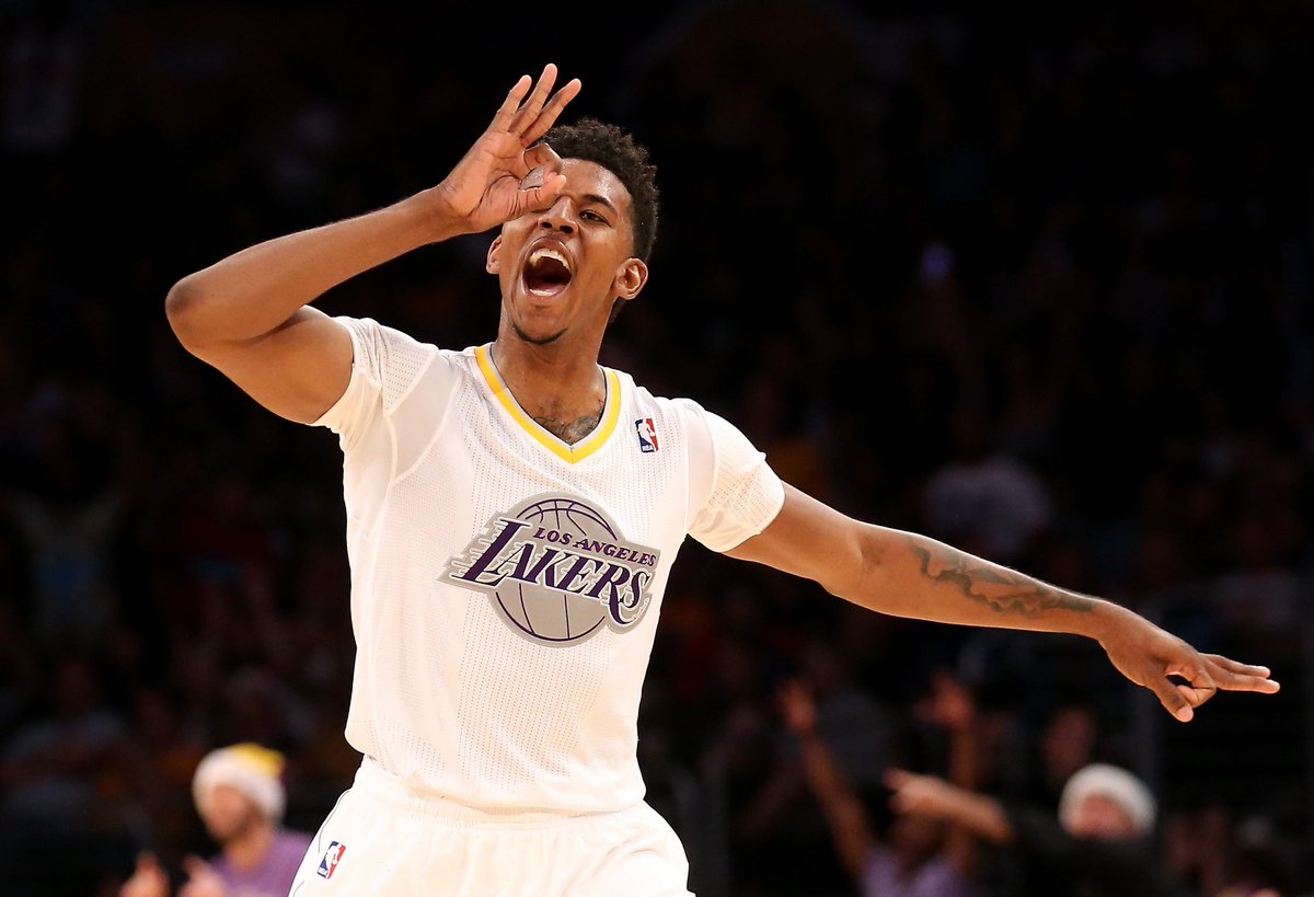 LakersLead's tweet photo. THE WORST LAKERS JERSEYS EVER 🤢 https://t.co/aFSF6GgzjA