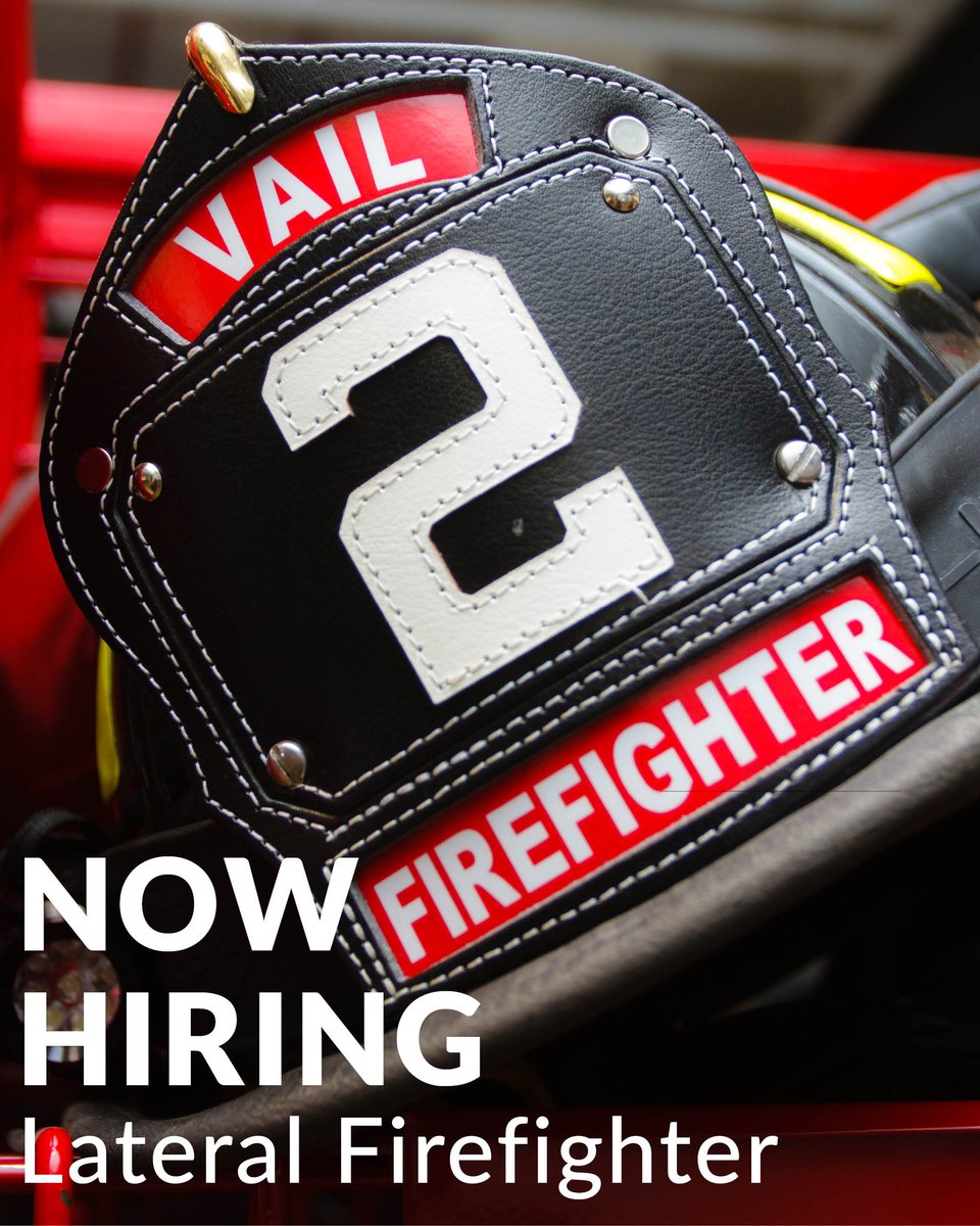 We are now recruiting for the position of Lateral Firefighter. Pay range $23.12/hr. - $25.51/hr.  (salary grade dependent on experience, qualifications and certifications) 

Position details: careers-vailgov.icims.com/jobs/1563/late…