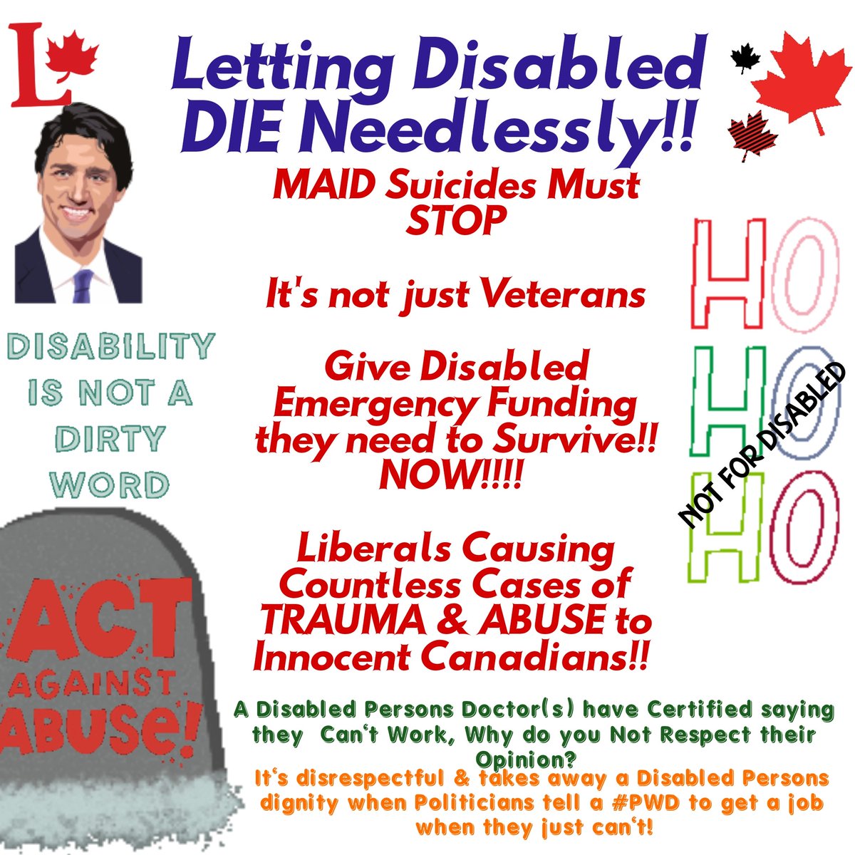 canada_disabled's tweet photo. Yesterday @BonitaZarrillo
Pushed for Emergency Funding for disabled 
Today #HoC took extra holidays while Canadians are starving, can't pay rent and disabled including Veterans (Not just Veterans like politicians &amp; Media want you to believe) are being pushed into Suicide
#cdnpoli https://t.co/BszFb8aR1J