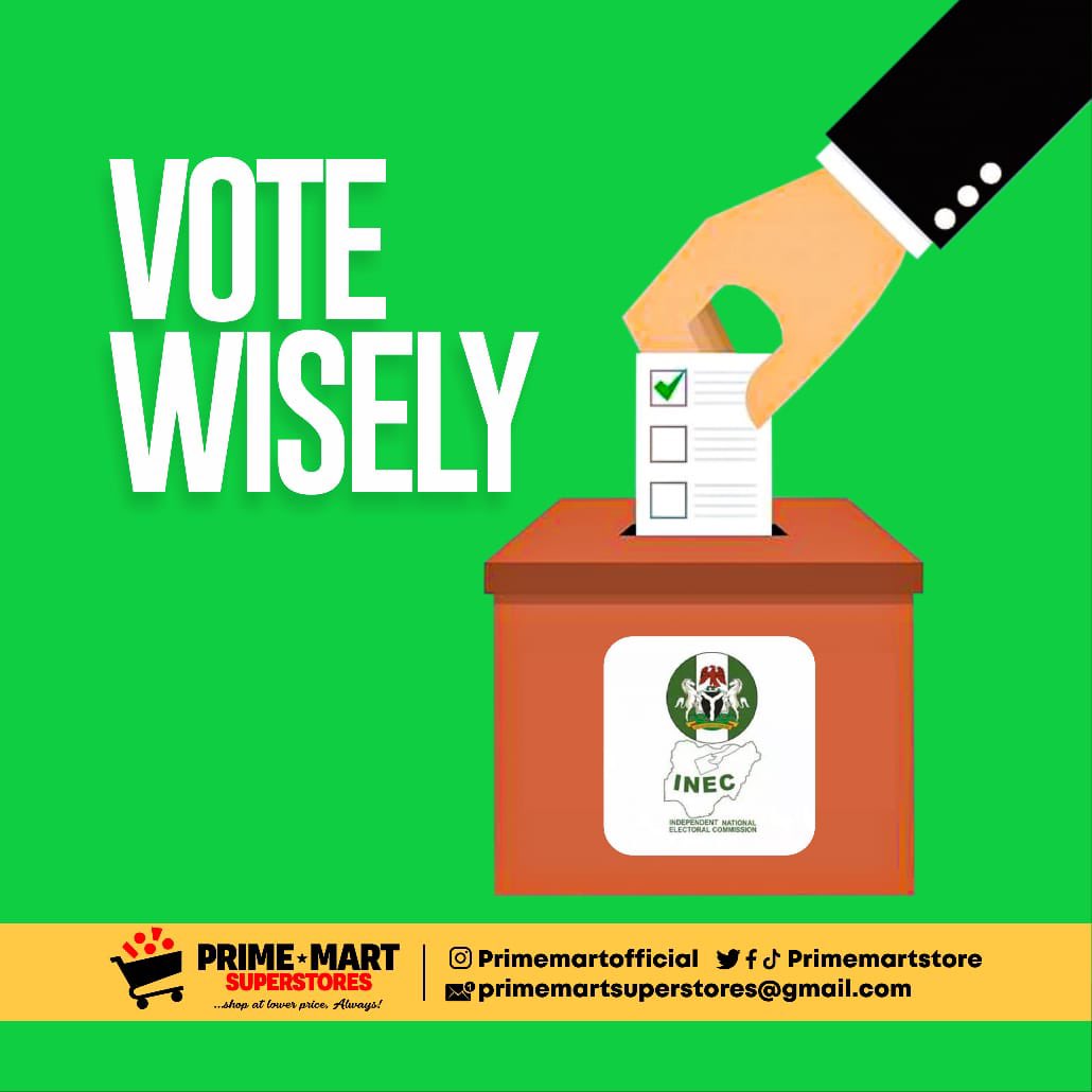 Primemartstore's tweet photo. Vote Wisely
#BBTitans #electionday #Primemart https://t.co/pT3cXlLTJt