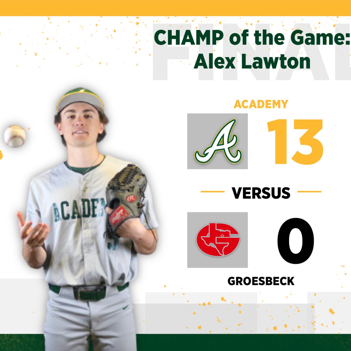 BEES WIN!!!

Alex Lawton finished with 6 innings of 1 hit baseball. He also had a 2B, RBI, and 2 runs scored. LRA goes 3-0 at the Cougar Classic! #BestIsTheStandard #StingEm