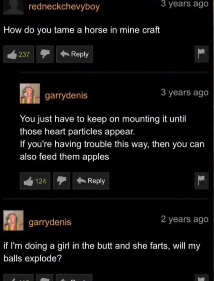 pornhub comment sections be random asf