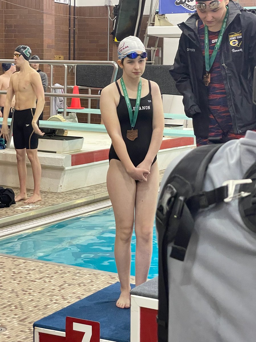 LebanonAthDept's tweet photo. 👏👏👏👏 Freshman Emma Palmer is on the podium at tonight’s Para-Finals in Canton! She placed 7th in the 50 Free.🏅Congratulations Emma! https://t.co/hRVe5h4sSN