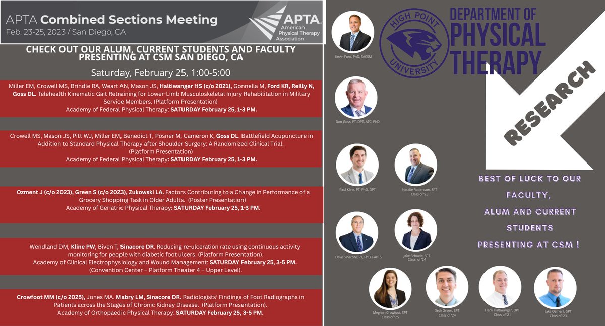 hpu_dpt's tweet photo. Are you at CSM San Diego? Planning your Saturday must-sees👇? Let us help you! #apta #aptanc #aptacsm #aptacsm2023 #choosept https://t.co/B4N4JiIrKA