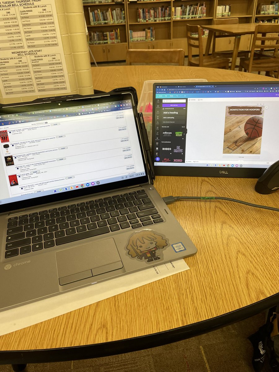 Mine eyes have seen the glory of dual screens. Because I use my Chromebook so much, I never had a 2nd screen - until now. Thank you, @chuber2321 ! #productivity #librarylife #librarytwitter