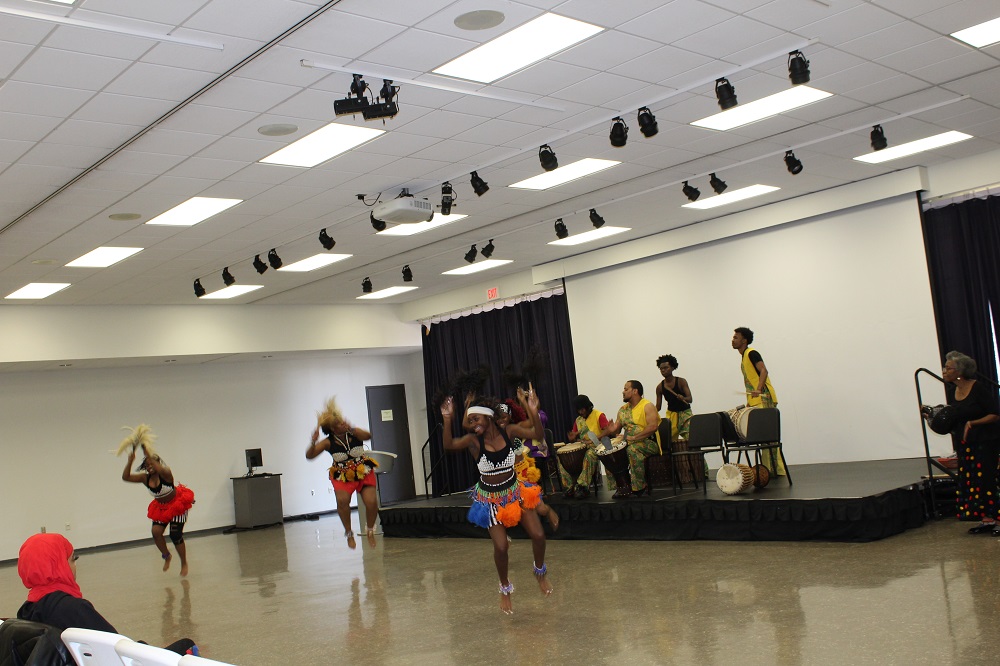 @STLCCFloValley concluded its African American History Month Celebration with an explosion of color, talking drums and a flourish of energetic dance courtesy of The Spirit of Angela West African Dance Troupe. @STLCC #Celebrates #AAHM