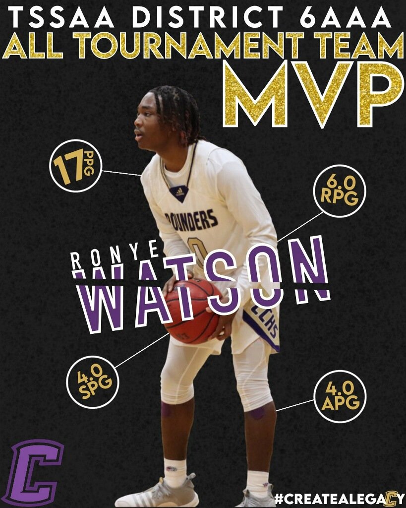 PoundersHoopsBB's tweet photo. CONGRATULATIONS ARE IN ORDER FOR @RonyeWatson0 ON HIS #DISTRICT6AAA ALL TOURNAMENT TEAM SELECTION &amp; 
🟣🟣🟣FOR BEING NAMED TOURNAMENT MVP🟣🟣🟣

#CreateALegaCy⚒️
#P4L https://t.co/B5UdWjtwOI