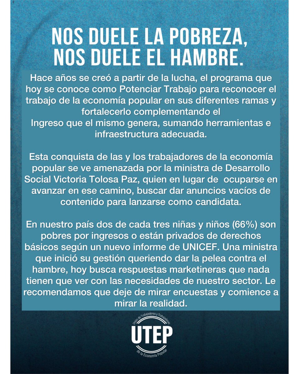 UTEPoficial's tweet photo. Hace años se creó a partir de la lucha, el programa que hoy se conoce como Potenciar Trabajo para reconocer el trabajo de la economía popular en sus diferentes ramas y fortalecerlo  complementando los ingresos que el mismo genera, sumando herramientas e infraestructura adecuada. https://t.co/1BPZrAipYS