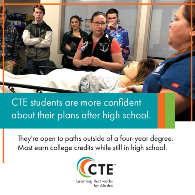 asdcte's tweet photo. Nearly every student enrolled in a CTE course graduates from high school. @asdschools 
#CTEmonth #ASDCTE #AnchorageSchoolDistrict #CTEduction #CareerTech #CareerEducation #VocationalTech #TechEd #STEM #STEMEducation #Education #HighSchool #CareerExploration https://t.co/Wj00bAikE9