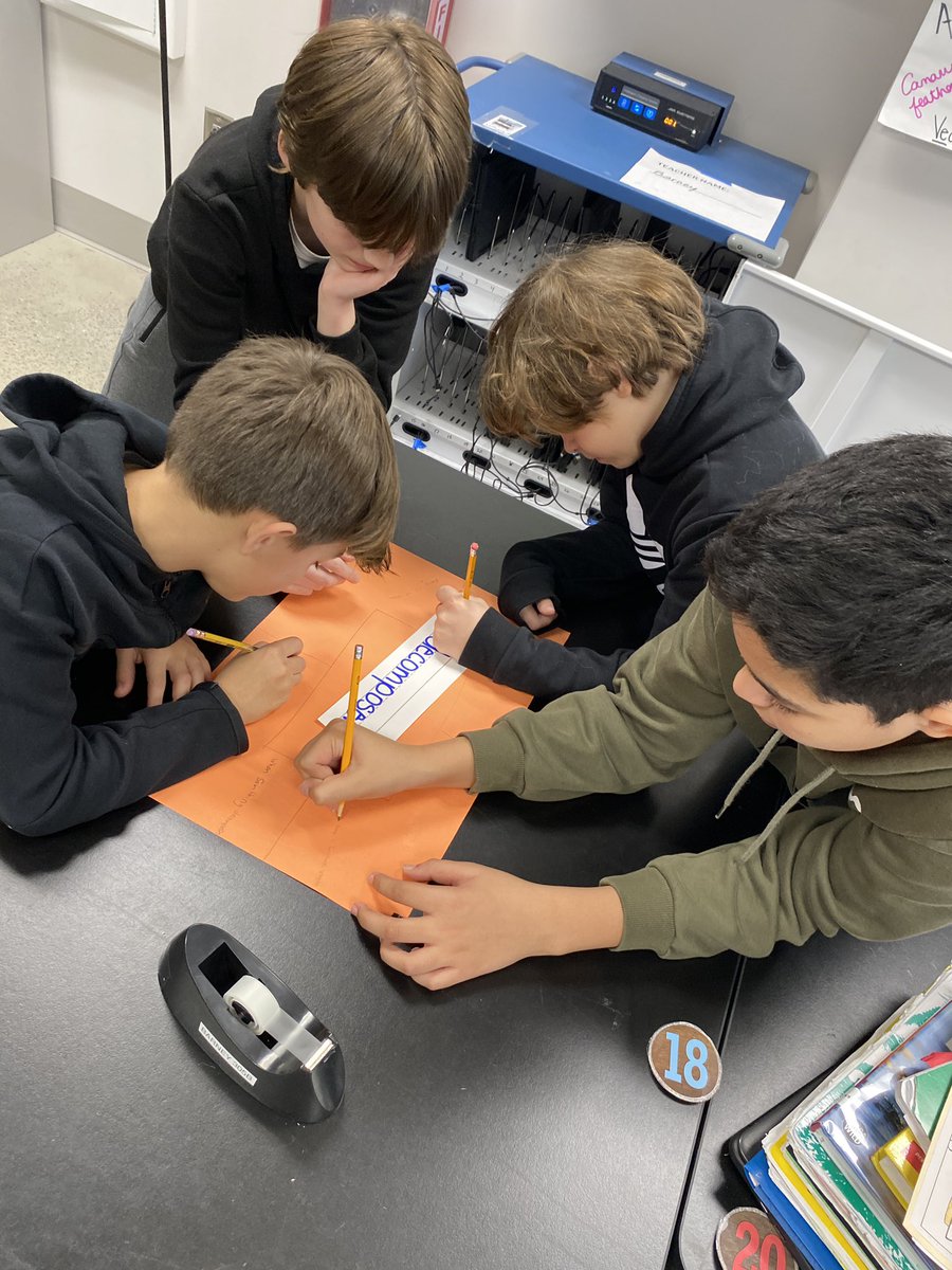 MrsJBarney's tweet photo. My favorite #yotes working on new vocabulary words! Placemat SOS strategy has them working hard! #FMSDSTEAM #5Cs 💙💚 https://t.co/2ppTNChiZg