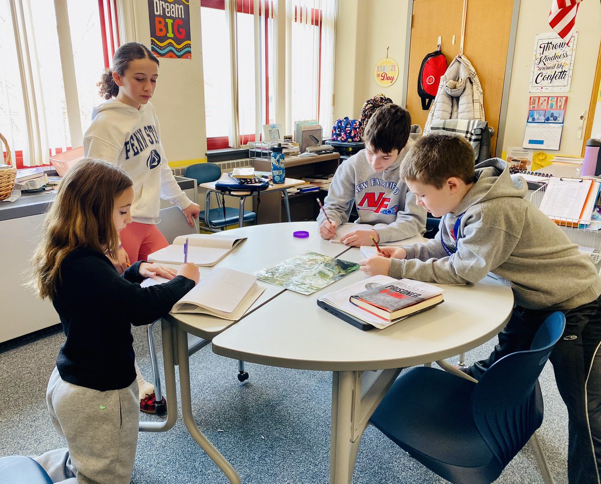NFMSGrade6's tweet photo. ELA students participated in a figurative language carousel. Students rotated from picture to picture as they crafted sentences using a variety of figurative language. https://t.co/eafrtLXsC8