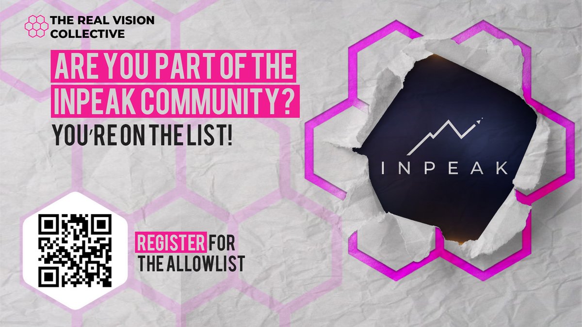 Web3 is going to revolutionize the way we work, network and live in the future.

@inpeakxyz, let’s come together to build something spectacular!

Use the QR code or link to register for the allowlist to mint the RV NFT. 

Allowlist 👉 rvtv.io/3xSpypk