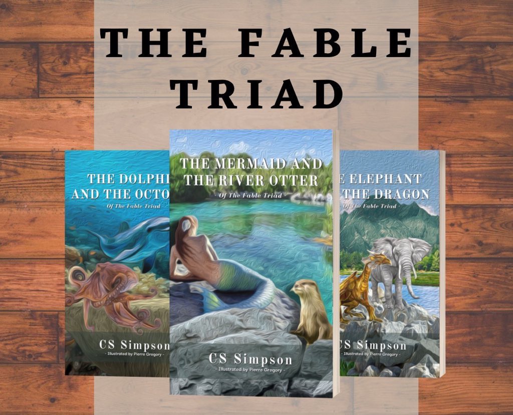 AuthorCSSimpson's tweet image. THE FABLE TRIAD IS COMPLETE!
#TheElephantAndTheDragon #TheDolphinAndTheOctopus
… and now…
#TheMermaidAndTheRiverOtter!

authorcssimpson.com/mermaid-and-ot…