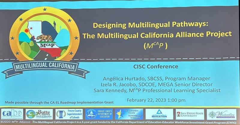 mcapalliance's tweet photo. It was such an honor to present with some of our amazing #MCAPalliance leads at #CISC2023 this week! At our Professional Learning Institute on Designing Multilingual Pathways, we loved having meaningful conversations about how to build a #MultilingualCA together. https://t.co/2ZaU29UDCV