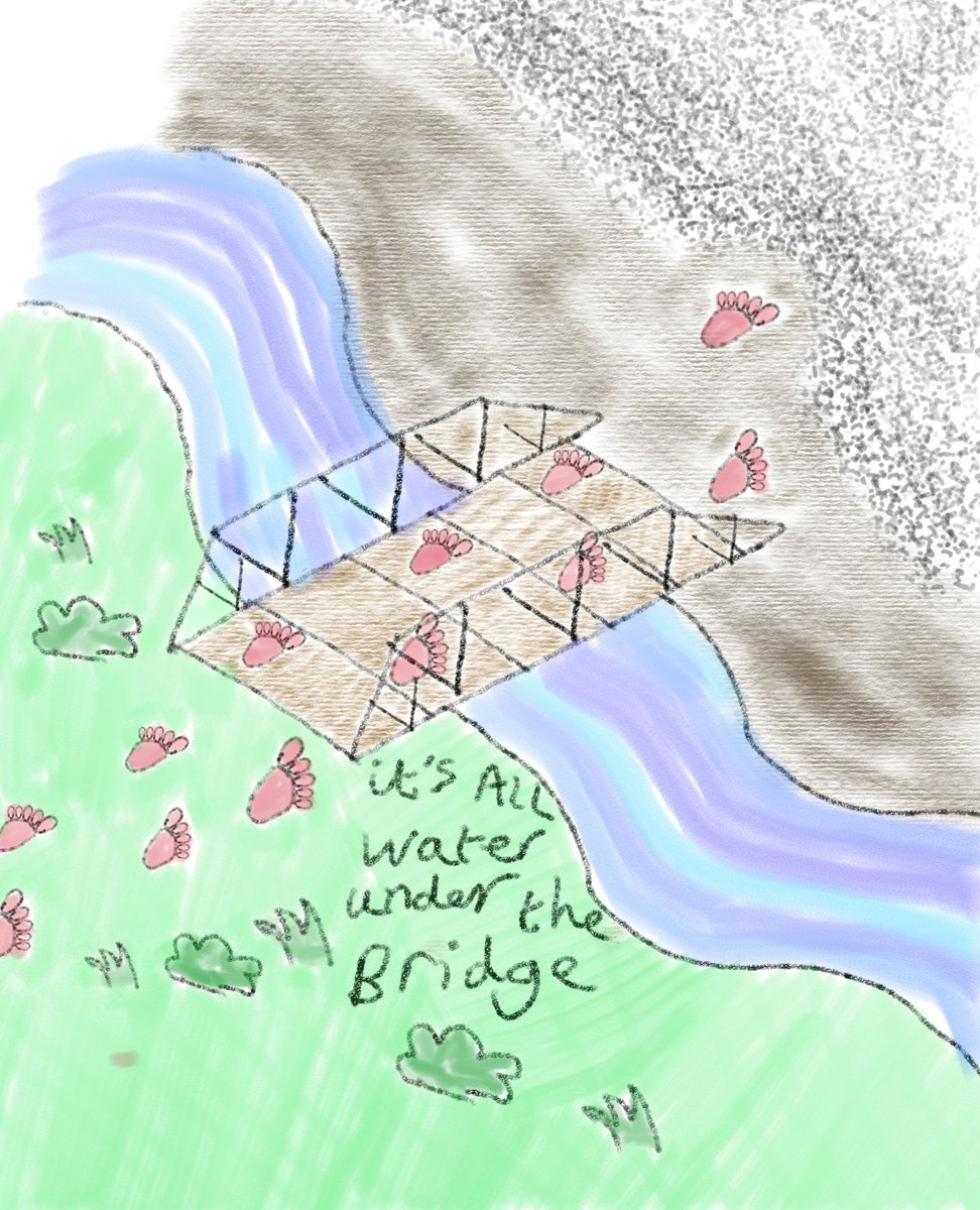 Just water under the bridge 

#saying #waterunderthebridge #water #river #mud #riverbank #green #otherside #footprint #steps #takethatstep #draw #sketchdaily #art #artsy #sketch #instaart #artontwitter #artmessage