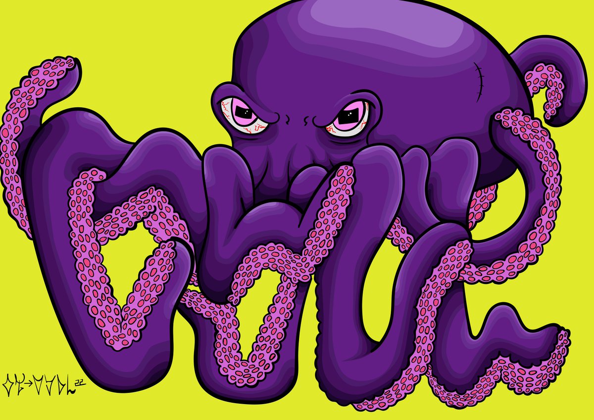 MADCARTOONOP's tweet photo. #MADOCTOPUS was thought to be graffiti art.
Very popular in Brazil.
On its tentacles we can read the letters OSDL.
In Portuguese it would be "os doido loco".
in english the crazy people.
Being a powerful boss, he can fight eight enemies very easily.
Link: https://t.co/kZaoRueyzk https://t.co/9hmHGJNo6e