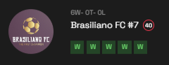 Essa equipe (BrasilianoFC #7) busca o tetracampeonato no Begginer. É nossa única equipe que restou nessa categoria... porque abandonaríamos, né? Será se conseguiremos? <a href="/MetaSoccer_EN/">MetaSoccer</a>