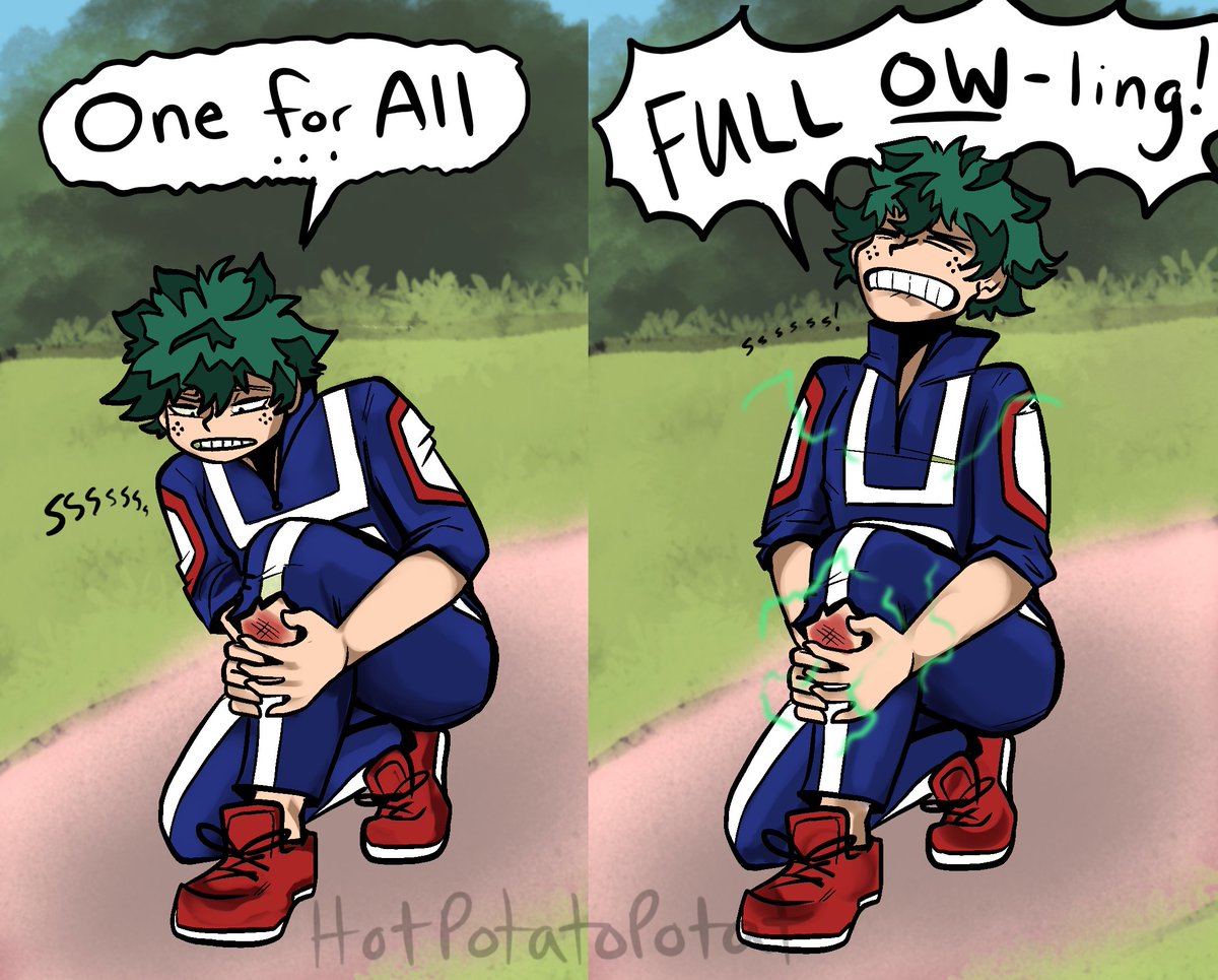 HotPotatoPotat's tweet photo. Another one of my sister's ideas that I had to draw for the good of the MHA fandom. I know. It's astounding that she has dumber jokes than even me, huh 😂

Thank you Deku for being a worthy victim for some puns.

[#mha #bnha #Izukumidoriya  #deku #ssssssss #aaaahhhh] https://t.co/NtndukW5g1