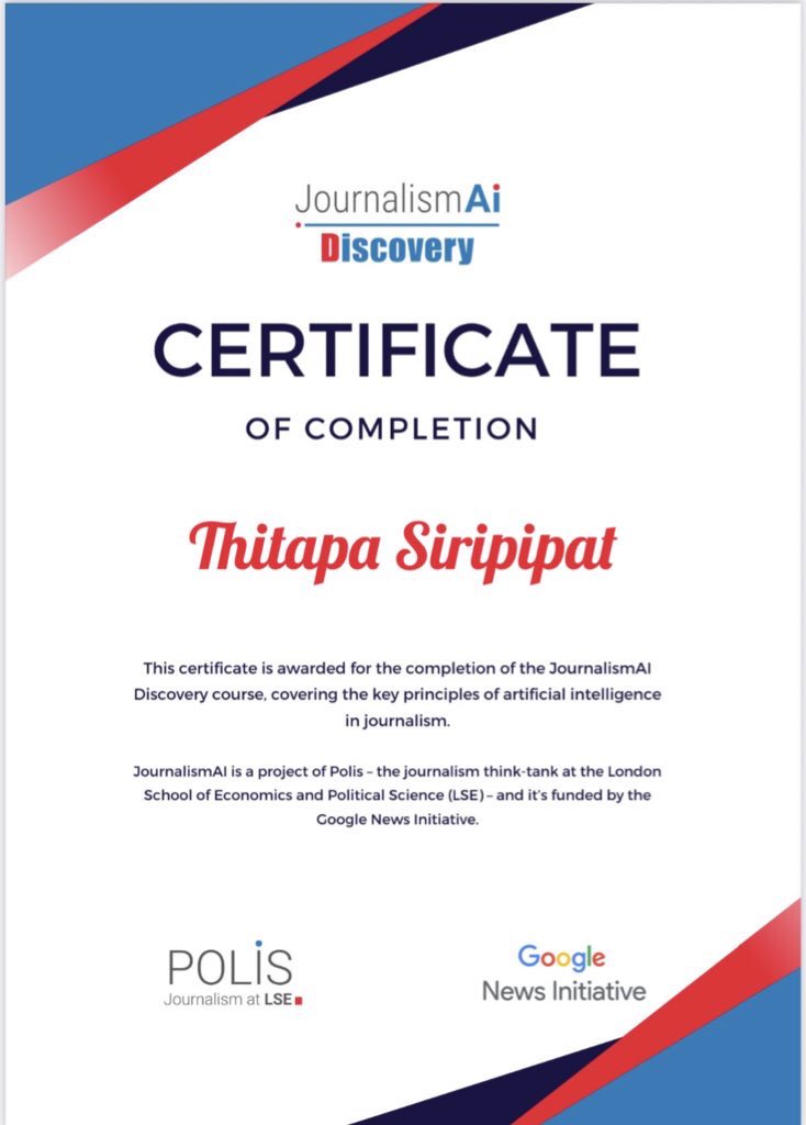 #JournalismAI thanks team for the awesome class on using AI in journalism. 

This is the class that all journalist should discover. The materials were super engaging and informative, and the interactive exercises were a great way to reinforce what we learned. @PolisLSE