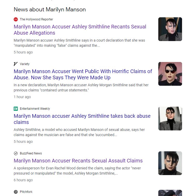 The media is finally paying attention to this #MeToo hoax orchestrated against Marilyn Manson by Evan Rachel Wood, Esme Bianco & other accusers.

#JusticeForMarilynManson #IStandwithMarilynManson