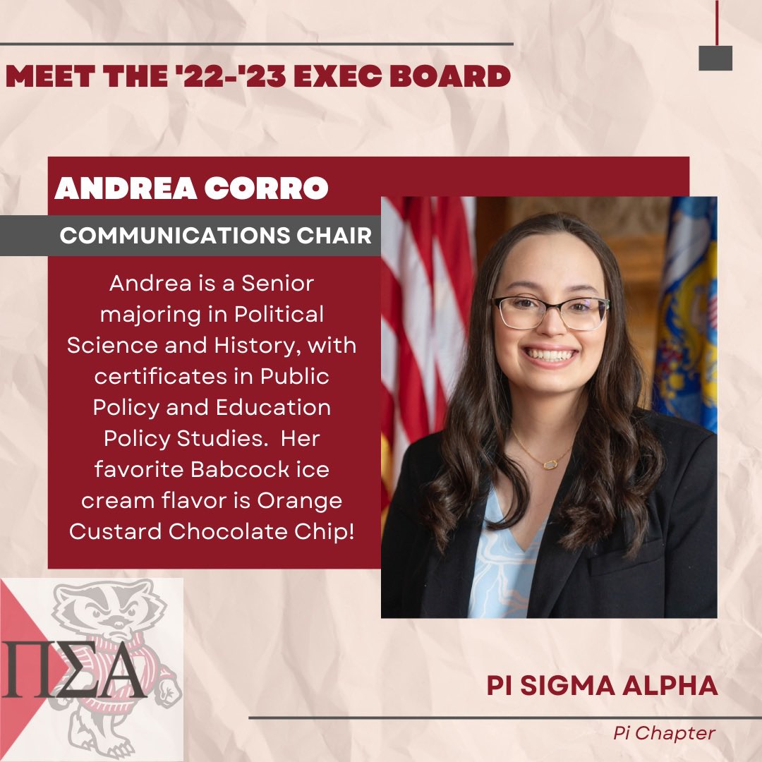psa_badgers's tweet photo. (1/2) Meet your ‘22-‘23 Executive Board! We’re so excited to serve you this semester and continue our work with Pi Sigma Alpha! https://t.co/C8xSifFbZ9