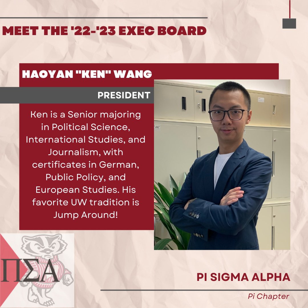 psa_badgers's tweet photo. (1/2) Meet your ‘22-‘23 Executive Board! We’re so excited to serve you this semester and continue our work with Pi Sigma Alpha! https://t.co/C8xSifFbZ9