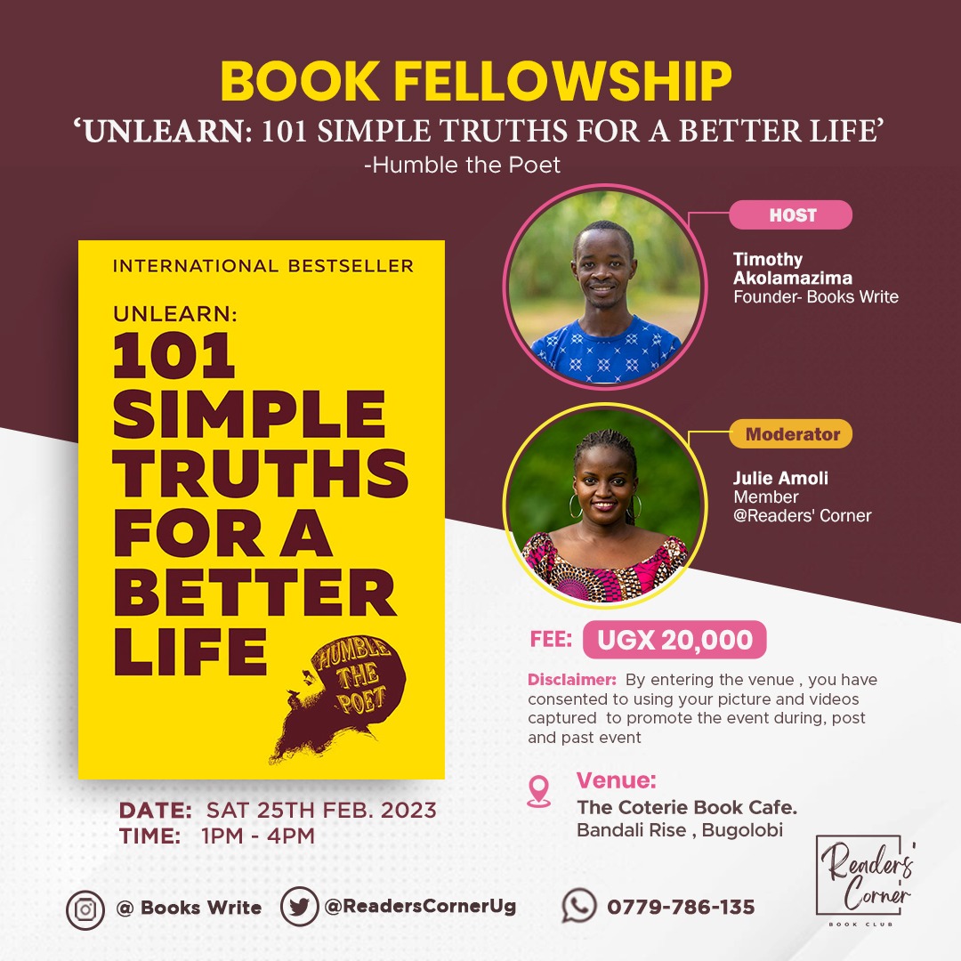 ReadersCornerUg's tweet photo. Come let's enjoy the company of each over as readers today @CoterieBookCafe located in Bugolobi Bandali Rise opposite Thrones. See you there. Moderated by @JulieAJoslyn hosted by @TAkolamazima. https://t.co/G9HjC1wLo0