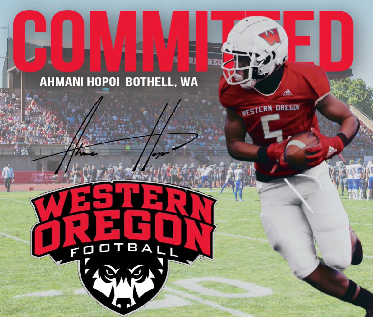 Honored to announce that I have committed to Western Oregon University! @MattOverlin @ArneFerguson @WOU_Wolves @BHSBlueTrain