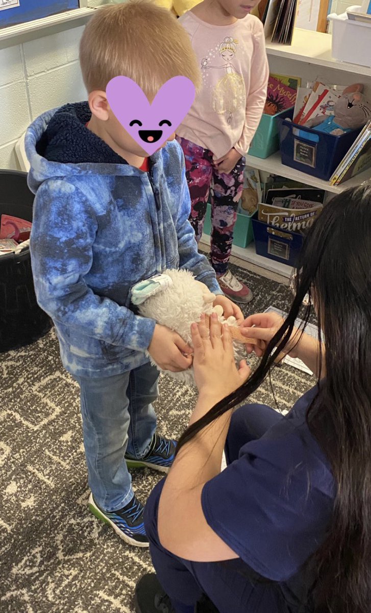 Our kindergarten students loved being able to bring their favorite stuffed friend to the teddy bear clinic for a check up. Thank you <a href="/SmyrnaHOSA/">Smyrna High HOSA</a> for coming and teaching us about going to the doctor!