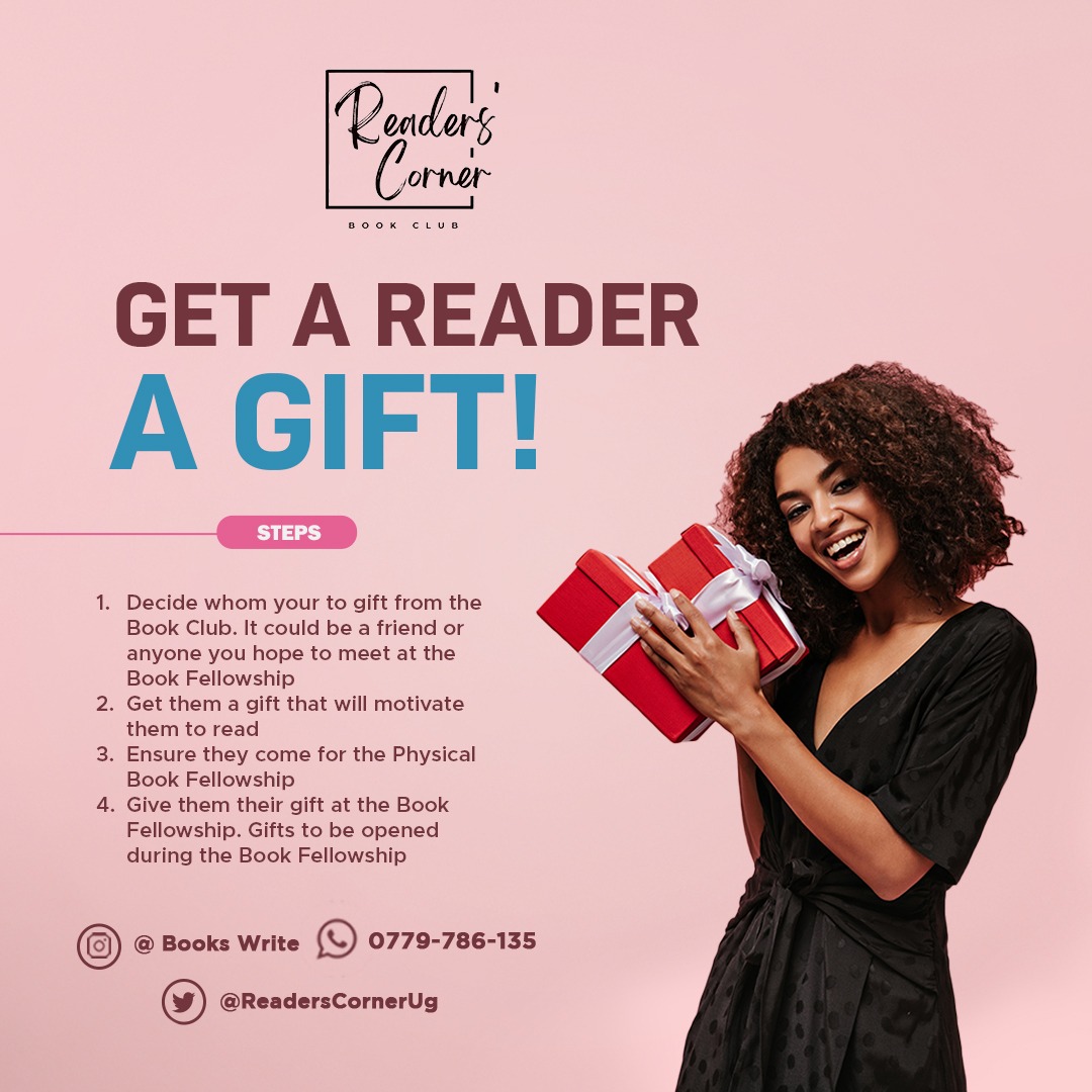 ReadersCornerUg's tweet photo. Come with a gift and put a smile 😃 on a readers face. Motivate them to read by gifting them for example a Novel , Self Help Book, Readers Journal, Sticky Notes, Book Mark, Cook Book etc. https://t.co/dpnzeVnXid