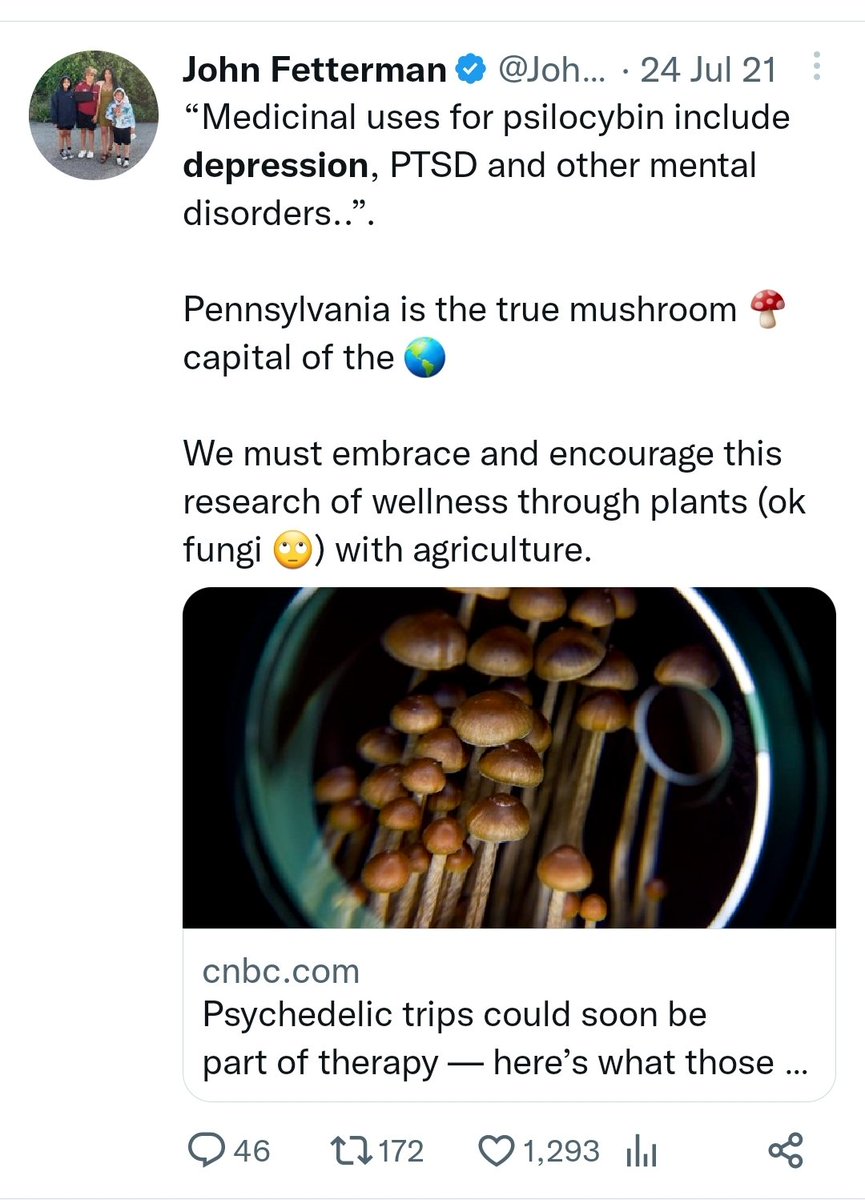 J_TheRepublican's tweet photo. @MattWalshBlog I wonder why he checked into a hospital for his depression instead of taking psychedelic mushrooms like he was pushing? https://t.co/MxWsx8FONb