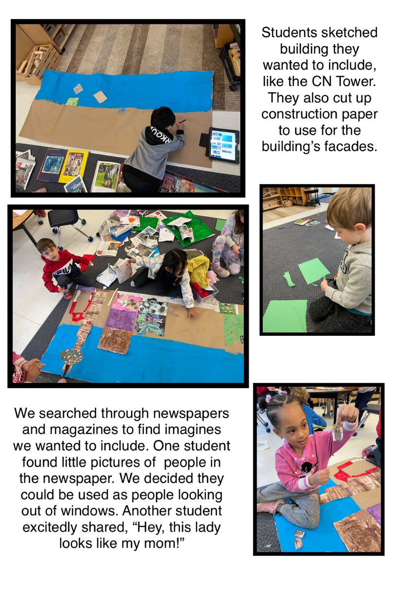 CreativeKindie's tweet photo. We have been learning about African-American artist, Romare Bearden. We created this #collaborative #mixedmedia #art that is inspired by Romare Bearden’s “The Block.” @AllenbyPS_TDSB come take a look. It’s in the #kindergarten hallway. @tdsbAfricanHM #tdsb #earlyyears https://t.co/ehfixgFjlO