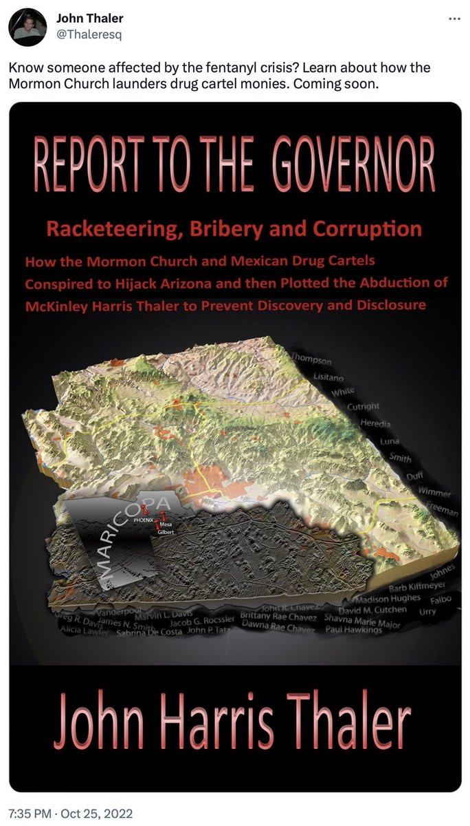 Garrett_Archer's tweet photo. Thaler is the originator of the bribe claims. He also implicates the Church of Latter Day Saints. He says they work with the drug cartels. https://t.co/DvF22DNDWB