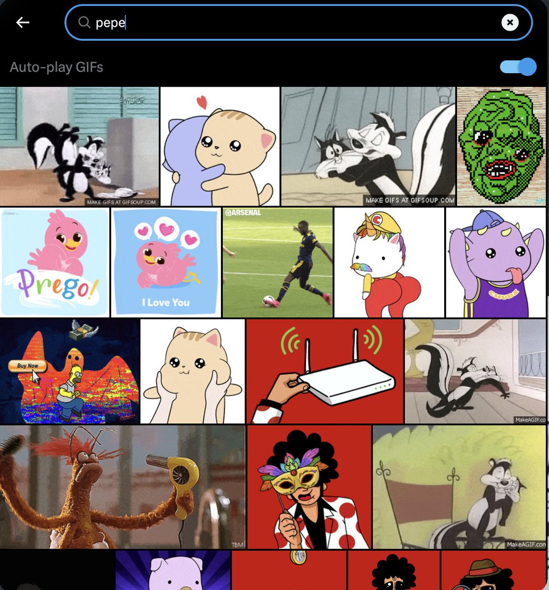 LucidRob's tweet photo. My dearest @elonmusk  it's come to my attention that Twitter has removed all Pepe The Frog gifs from existence 

No doubt before you stepped up to bat

I know it's probably not a top priority, but can you please bring our frens back at some point? Thank you, ser https://t.co/X6cmXiJQtf