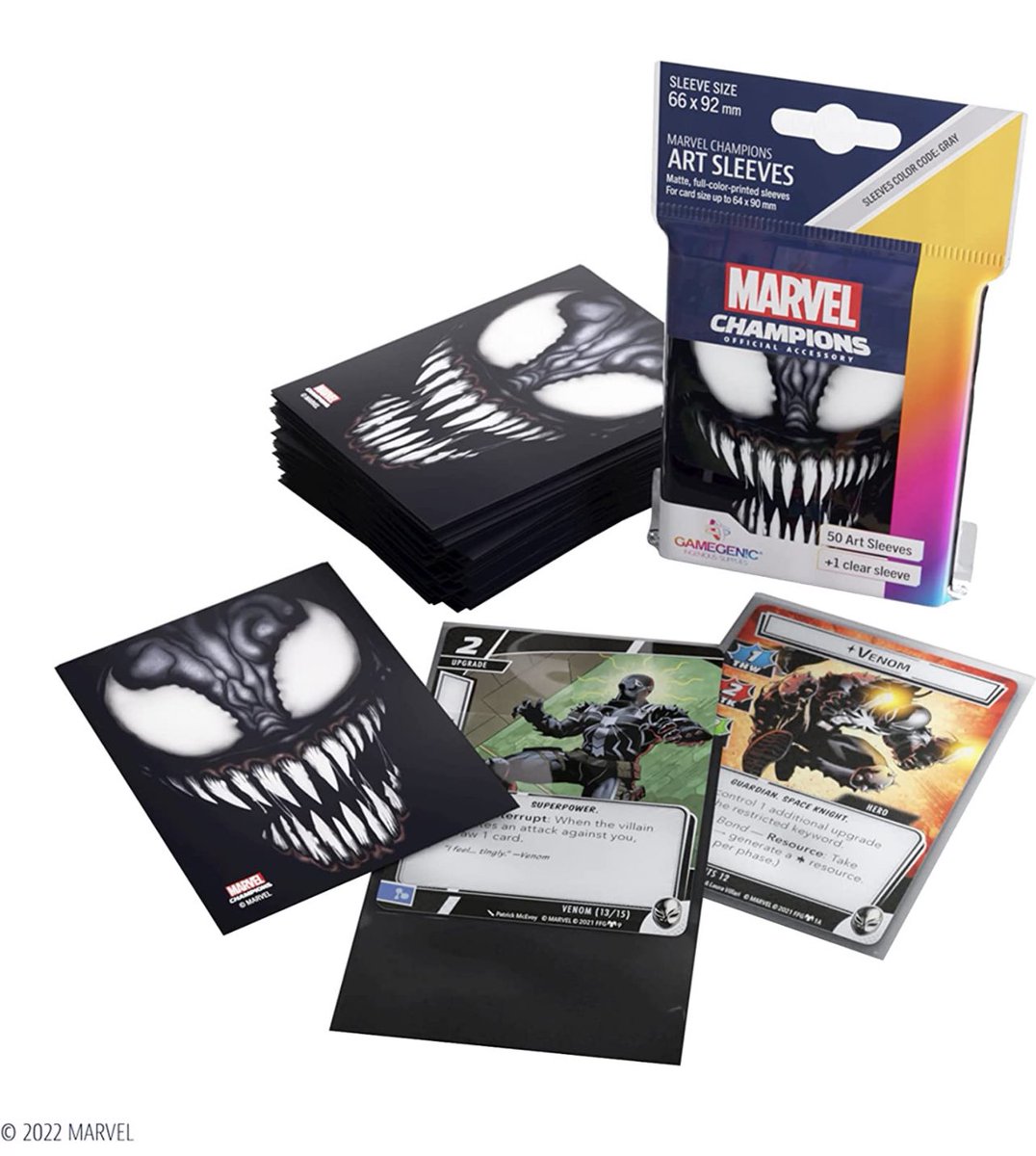 Venom card sleeves! Gamegenic Marvel Champions The Card Game Official Venom Art Sleeves | Pack of 50 Art Sleeves and 1 Clear Sleeve | Card Game Holder | Use with TCG and Venom card sleeves! Gamegenic Marvel Champions The Card Game Official Venom Art Sleeves | Pack of 50 Art Sleeves and 1 Clear Sleeve | Card Game Holder | Use with TCG and