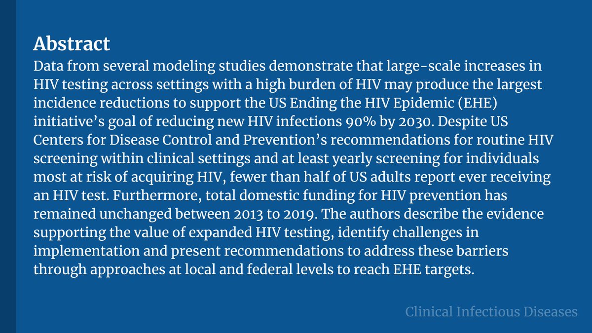 CIDJournal's tweet photo. The testing imperative: Why the US EHE needs to renew efforts to expand HIV testing in clinical and community-based settings

✅ Just Accepted
🔗 https://t.co/vua0Y4ki5T https://t.co/ZrYwFZ7qpl