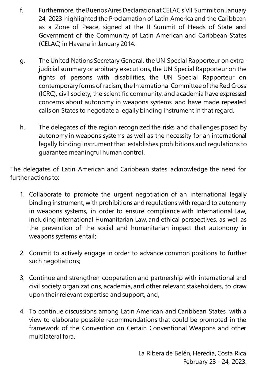 This is how it's done, 🇨🇷 led the way 🎉 Stepping up for #TeamHuman! 👍 #TimeToAct #BanKillerRobots <a href="/BanKillerRobots/">Stop Killer Robots</a> <a href="/ousmannoor/">Ousman Babir Noor</a> <a href="/4disarmament/">Ministry for Disarmament</a> <a href="/CWSNZ/">CWS New Zealand</a> <a href="/oxfamnz/">Oxfam Aotearoa</a> @timjonesbooks <a href="/andrewtychen/">Andrew Chen</a> <a href="/MarnieLloydd/">Marnie Lloydd</a> <a href="/RGDudley/">Dr. Rebecca Dudley</a> <a href="/JulijaSardelic/">Dr Julija Sardelić</a> <a href="/Tom_Gregory/">Thomas Gregory</a> <a href="/tbyrne11/">Matilda Byrne</a> <a href="/MAPW_Australia/">Medical Association for Prevention of War</a> <a href="/AIForumNZ/">AI Forum NZ</a>