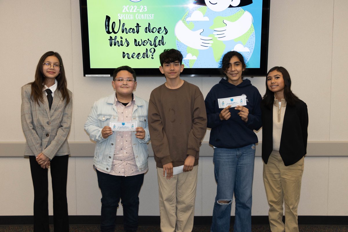 CVESDNews's tweet photo. Way to go, 6th grade and middle school #CVESD participants who competed in the Speech Contest today for a spot in the finals. Congratulations to all winners! 🥳 https://t.co/Ghl3PYfFFb