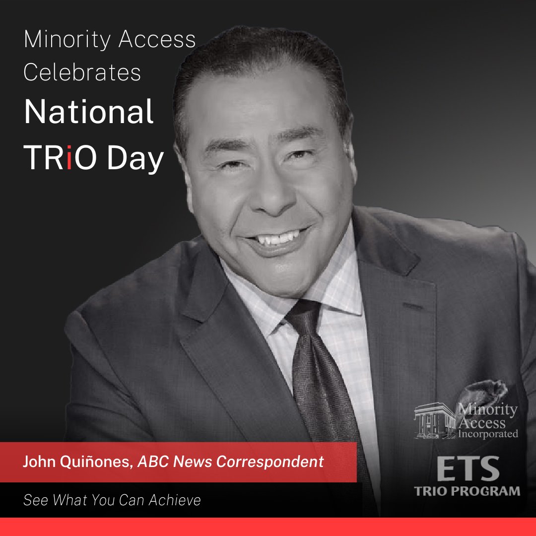 MinorityAccess's tweet photo. Minority Access celebrates #NationalTRiODay! See what you can achieve! Many familiar faces were in a TRIO Program. #TRIOworks @mai_etsprogram https://t.co/KniUQ6fUx3