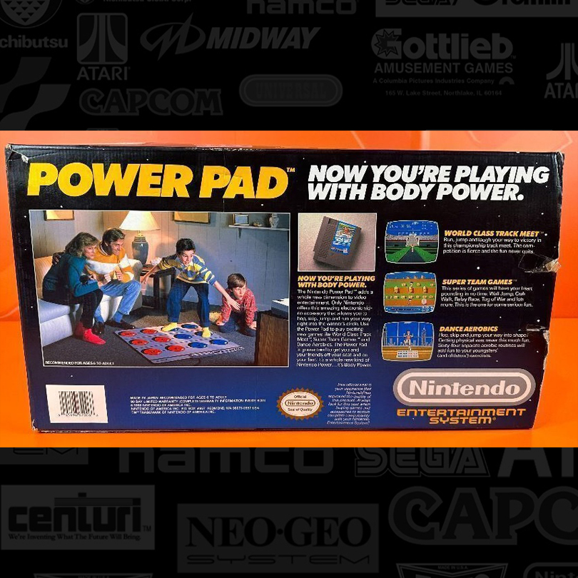 CaptainsAuction's tweet photo. Nintendo Entertainment System Power Pad floor mat controller complete in original box with a copy of the World Class Track Meet game. #Nintendo #PowerPad #SuperMario #Sega #Dreamcast #Playstation #PS3 #Gamecube #videogames #gaming #liveauction #auctionhouse #gamer #Dance https://t.co/B5G6MHx81N