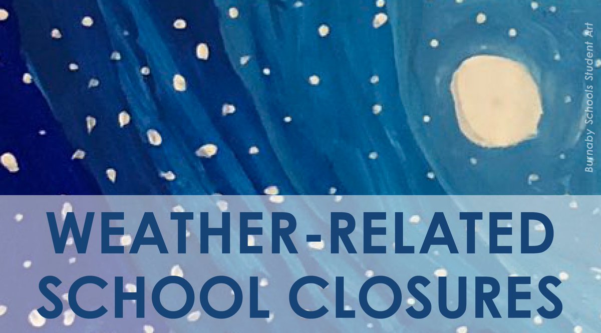 With snow forecasted, we thought it was a good time to remind you of how we share weather-related school closures. We do our best to communicate #BurnabySchools CLOSURES by 6:30am. Typically, there is no announcement when schools are OPEN. More: ow.ly/KxAR50N2tUx