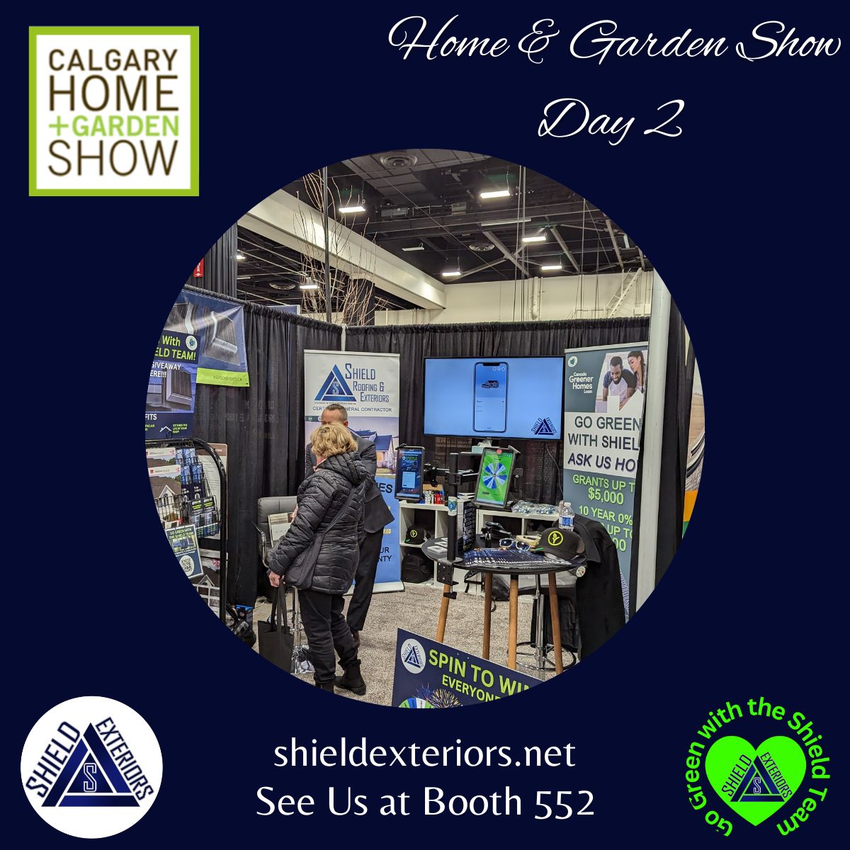 ExteriorsShield's tweet photo. The cold weather isn't stopping those who are excited to take advantage of the exclusive Home &amp; Garden Show Deals! Just booked another Spring 2023 Exterior Makeover! Great Job Team!💙

#yychomeshows #happycustomer #shieldteam💚 #exteriordesign #calgaryhomeandgardenshow #yycevents https://t.co/mcNqdD6oRi