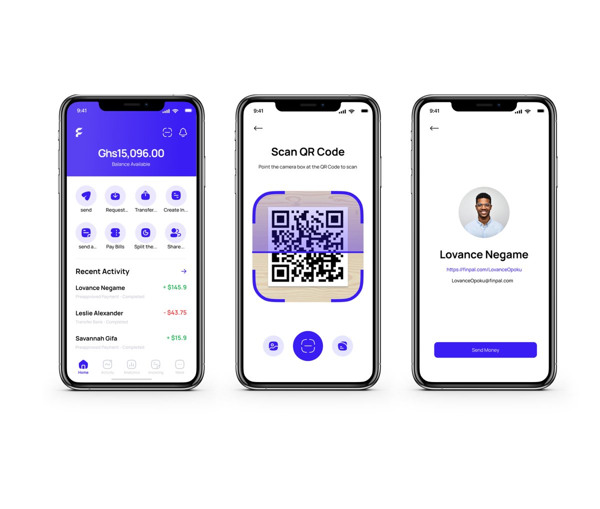 thekwamebrand's tweet photo. Scan and send money on-the-go with ease! Check out the latest UI design for FinPal's money transfer feature. #FinPal #MoneyTransfer #UI #Mockup https://t.co/Q0YsXCbwiR