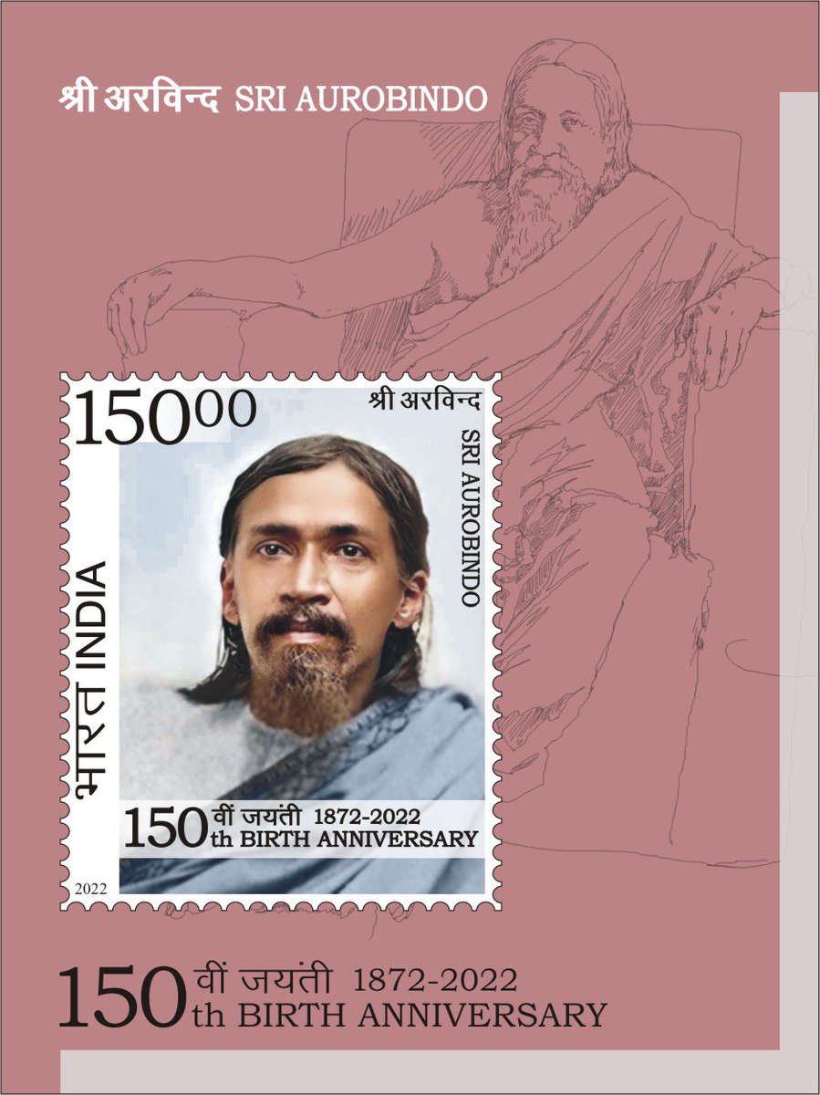 BetterPhilately's tweet photo. Sri Aurobindo (1872-1950) was a philosopher & spiritual leader. India Post souvenir sheet (Rs 150) to commemorate his 150th birth year was dedicated @PMOIndia virtually on 13th Dec.
Wish for a cheaper stamp too!
India 2022 βοΈ
#BetterPhila #Stamps22
#Aurobindo150 #StampCoin https://t.co/greUvKTfRc