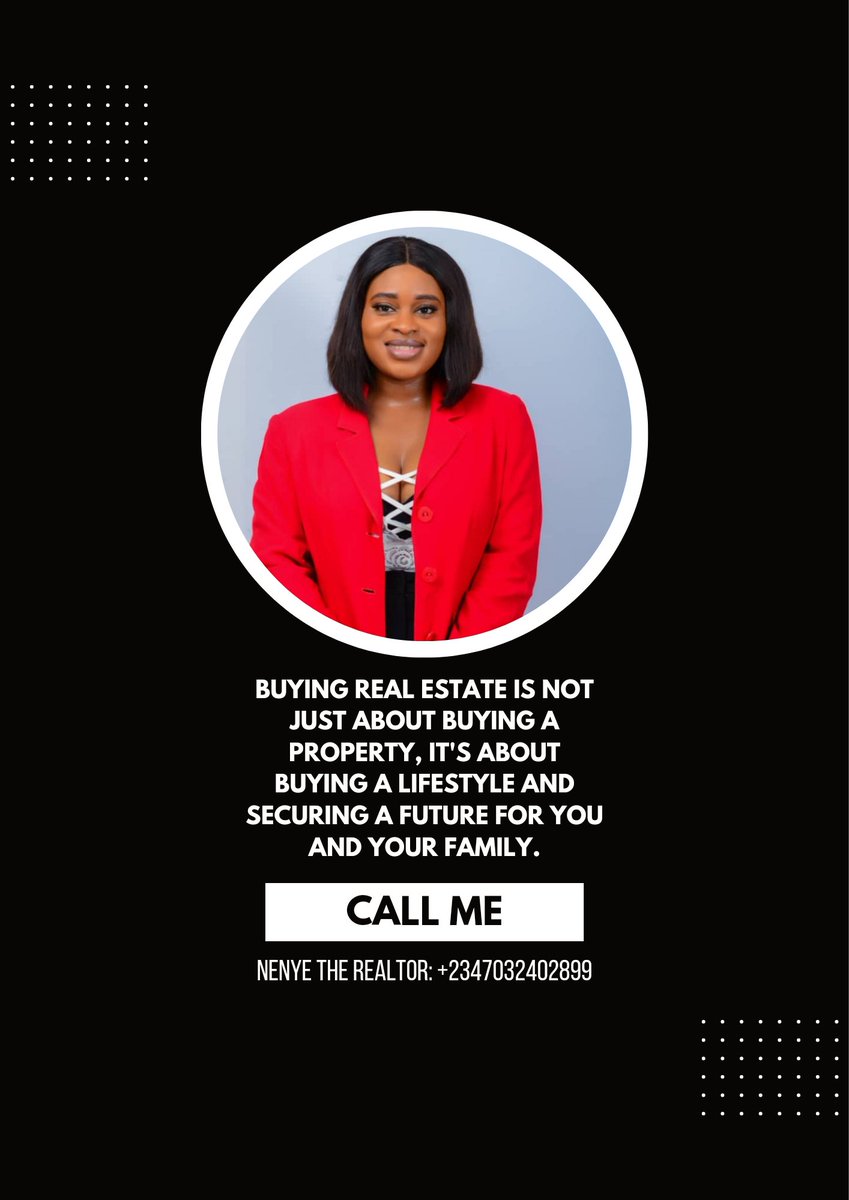 Allow me guide you through on ways to build exponential and generational wealth using Real Estate.

Call me now ☎️+2347032402899

#investwithnenyetherealtor #investwithnenye #ikateproperties #apartmentsinlekki #shortletapartments #ikoyi #duplex   #land #houses #heartattack #call