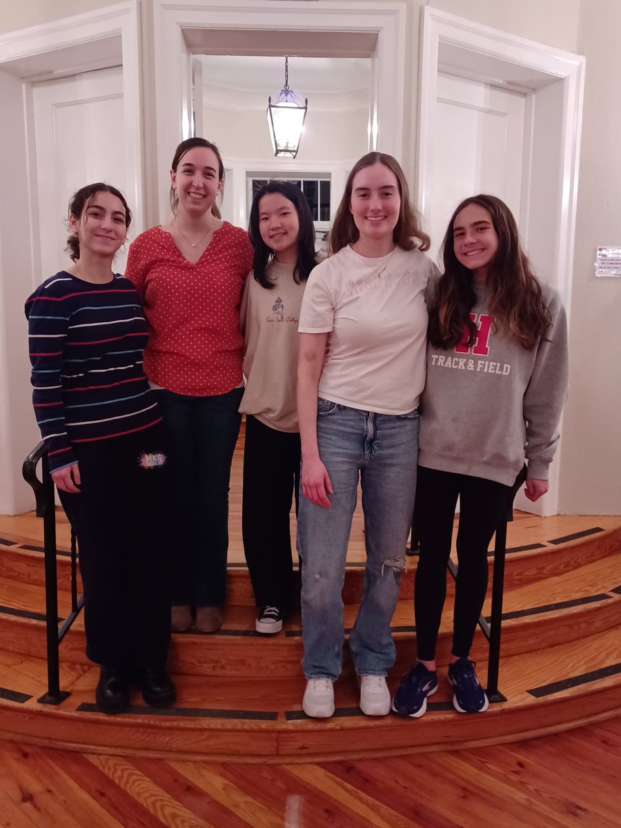 msgammie's tweet photo. All smiles the night before the 50/50 Club Art Show! Check out over 70 pieces from local artists and raise money for Girls Learn International on Saturday 2/25 from 11-4 at the Haddon Fortnightly. Very proud of these passionate and hardworking young women! @HaddonfieldHS https://t.co/72e2G0yvnE
