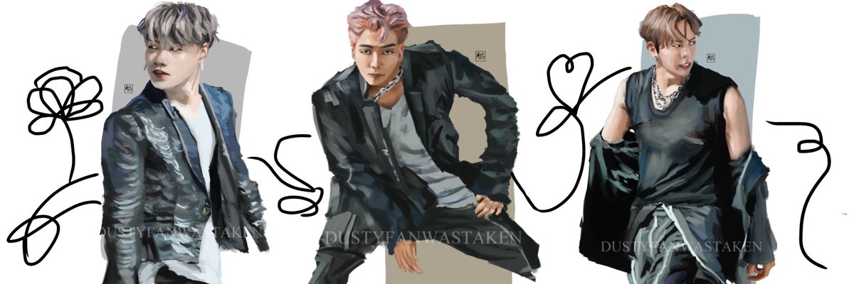 dustyfan__'s tweet photo. These paintings took about a week to finish but I’m seriously really proud of them. Here’s to #MapOfTheSoul7 @bts_bighit
.
.
#suga #agustd #bts #minyoongi #bangtan #army #fanart #jhope #hobi #junghoseok #rm #namjoon #kimnamjoon #yoongi #hoseok #MOTS7 #OnBTS https://t.co/CCLg6AdXyk