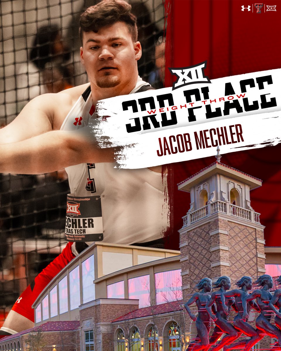 TexasTechTF's tweet photo. 🥉

Jacob Mechler goes 21.45m (70-4.50) (PB) on his final throw!

#WreckEm | @Jacob_Mechler51 https://t.co/o9bnEooGOa
