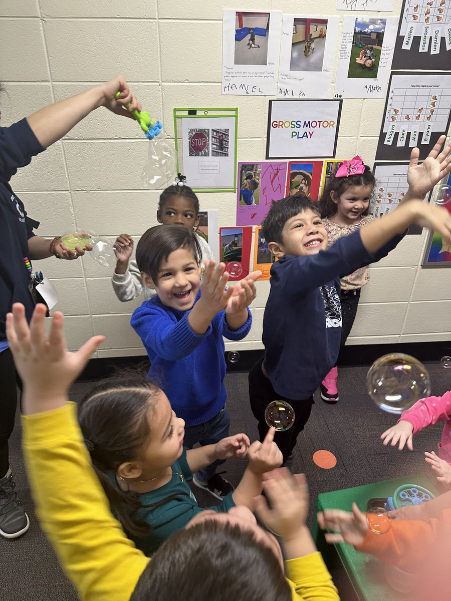 ELC_SuperSpeech's tweet photo. Those faces say it all! Our PBIS all-school bubble party was a HUGE success! Way to be safe &amp; kind, Super Sprouts! 🫧 🎉 #PBIS #weareELC #safe  #kind #bubbleparty #Seeds #SproutingSuccess #bucketfull https://t.co/o92yICV3df