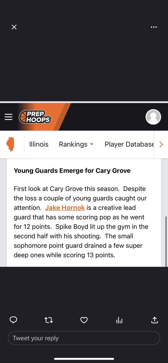 JakeHornok's tweet image. Thank you @PrepHoops for the write up.  Game didn’t go as planned but looking forward to next year. @CaryGroveHoops @_gpaschaumburg @scottybscout